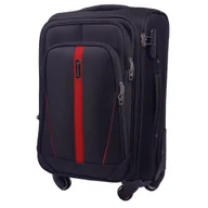 Walizki - Walizka Kabinowa Miękka z Codury Czarny - miniaturka - grafika 1