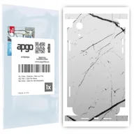 Szkła hartowane na telefon - Folia naklejka skórka strukturalna na TYŁ+BOKI do Apple iPhone XR -  Marmur Biały - apgo SKINS - miniaturka - grafika 1
