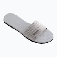 Klapki i japonki damskie - Klapki damskie Havaianas You Malta Metallic ice grey - miniaturka - grafika 1