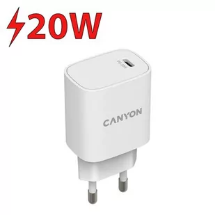 Ładowarka sieciowa CANYON H-20-02 20W Biały - Ładowarki do telefonów - miniaturka - grafika 1