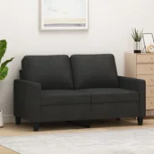 Sofy i kanapy - vidaXL Sofa 2-osobowa, czarna, 120 cm, tapicerowana tkaniną - miniaturka - grafika 1