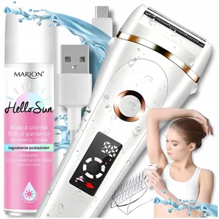 Depilator Maszynka Do Golenia Elektryczna Damska Usb delikatna sucho-mokro - Depilatory i golarki damskie - miniaturka - grafika 1