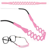 Akcesoria do okularów - Silikonowy pasek do okularów plecionka - Jasny Róż - miniaturka - grafika 1
