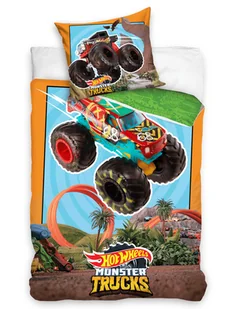 Pościel 140x200 bawełniana Hot Wheels monster-truck - Pościel dla dzieci - miniaturka - grafika 1
