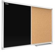 Tablice i flipcharty - Allboards Tablica COMBI czarna magnetyczna korkowa 120x90 cm rama aluminiowa CO129BKB - miniaturka - grafika 1