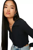 Bluzy damskie - Trendyol Bluza damska, granatowa, niebieska (Navy Blue Crap Crop Knitted Blouse), XL (DE) - miniaturka - grafika 1