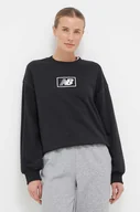 Bluzy damskie - New Balance bluza damska kolor czarny z nadrukiem - miniaturka - grafika 1