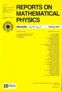 Reports on Mathematical Physics 75/1 2015 kraj - Wydawnictwo Naukowe PWN - Fizyka i astronomia - miniaturka - grafika 1