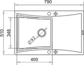 Zlewozmywaki - Pyramis Zlew SOFTLINE 79x51) 1B 1D szary beton 70093202) 70093202 - miniaturka - grafika 1