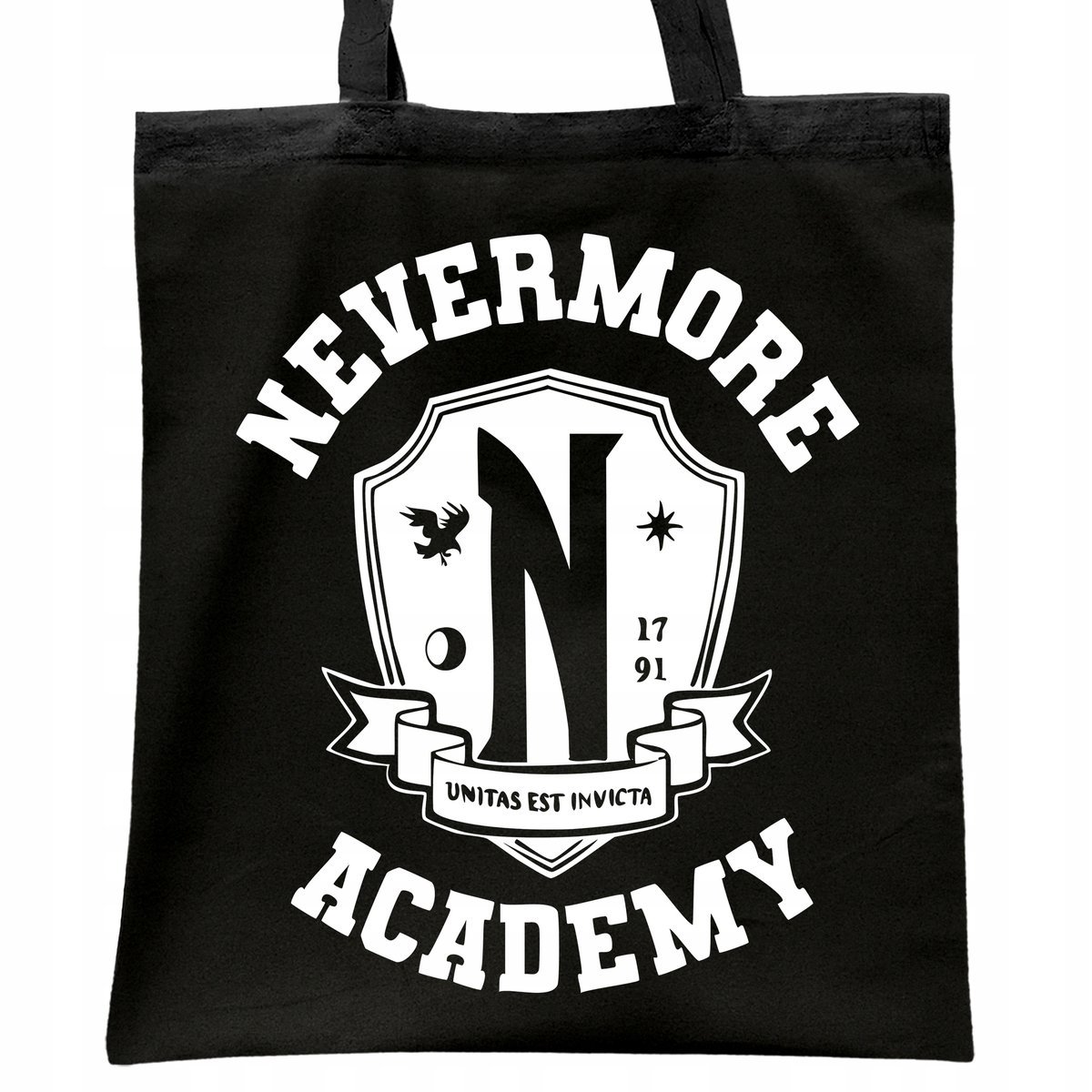 Torba bawełniana czarna na zakupy Nevermore Wednesday Dla Fanów