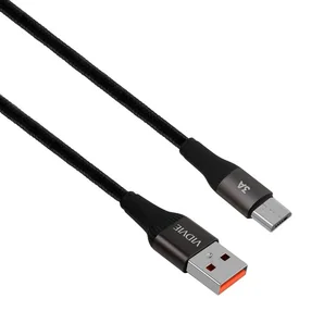 Kabel VIDVIE CB4038 USB/Micro 3A, 3m czarny - Kable USB - miniaturka - grafika 1
