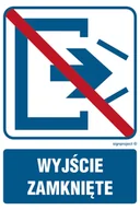 Systemy ekspozycyjne i znaki informacyjne - RB502 WYJŚCIE ZAMKNIĘTE, FN - FOLIA SAMOPRZYLEPNA; (150X225MM) - miniaturka - grafika 1