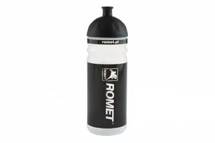 ROMET Bidon 0,7L przeżroczysto-czarny logo (B0592) - Shakery i bidony sportowe - miniaturka - grafika 1