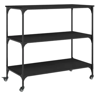 vidaXL Wózek kuchenny czarny 102x50x95 cm materiał drewnopochodny - Wózki kuchenne - miniaturka - grafika 1