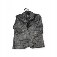 Kurtki męskie - Czarna skórzana kurtka męska REAL LEATHER XL - miniaturka - grafika 1