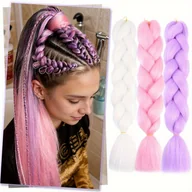 Pozostałe akcesoria fryzjerskie - TEMU 3 Paczki 24" Jumbo Braiding Hair Syntetyczny Czarny Wątek W Przedłużeniach Włosów Włosy Do Twist 3 Paczek/Ilość Na Halloween Cosplay - miniaturka - grafika 1