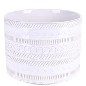 Donice - Osłonka ceramiczna Lambo S 12 cm beżowy - miniaturka - grafika 1