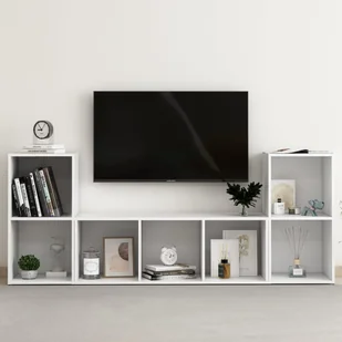 vidaXL Lumarko 3-cz. zestaw szafek TV, biały, płyta wiórowa 3080015 - Szafki RTV - miniaturka - grafika 1