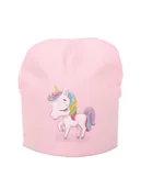 Czapki damskie - Dziewczęca czapka bawełniana Jednorożec jasnoróżowa Be Snazzy r.50/54 - miniaturka - grafika 1