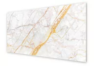 Dekoracje domu - Panel kuchenny HOMEPRINT Marmu ze złotym akcentem 100x50 cm - miniaturka - grafika 1