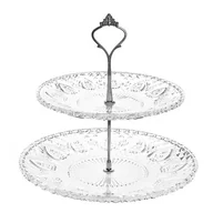 Tace i patery - Szklana patera Catalina 2-poziomowa okrągła - miniaturka - grafika 1