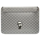 Etui i futerały do telefonów - Karl Lagerfeld Sleeve KLCS14SAKHPKG 14" srebrny/silver Saffiano Monogram Ikonik - miniaturka - grafika 1