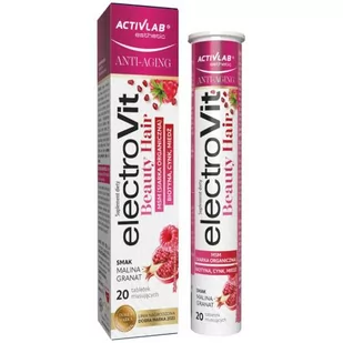 ACTIVLAB  ElectroVit Beauty Hair Smak malina-granat, 20 tabletek - Włosy, skóra, paznokcie - miniaturka - grafika 1