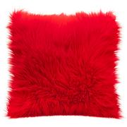 Poduszki dekoracyjne - Eurofirany Poduszka czerwona, z delikatnym włosiem 45 cm x 45 cm - miniaturka - grafika 1