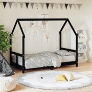 Łóżeczka i kojce - Rama łóżka dziecięcego, czarna, 80x160 cm, drewno sosnowe  Lumarko! - miniaturka - grafika 1