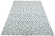 Dywany - Kremowy dywan sznurkowy w zielone kwiaty R7-W87 - miniaturka - grafika 1