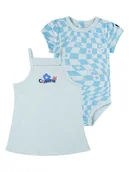 Body dla niemowląt - Converse 2-częściowy zestaw w kolorze błękitnym - miniaturka - grafika 1