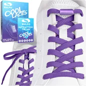 Akcesoria obuwnicze - Sznurówki bez wiązania z zapinkami elastyczne fioletowe - miniaturka - grafika 1