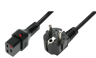 Assmann Kabel zasilający serwerowy 3x1,5mm2 Typ Schuko kątowy/IEC C19 prosty M/Ż 2m czarny IEC-EL262S - Kable komputerowe i do monitorów - miniaturka - grafika 1