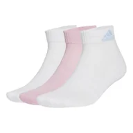 Skarpetki męskie - adidas CUSHIONED SPORTSWEAR ANKLE SOCKS 3 PAIR PACK, skarpetki męskie unisex dla dzieci, białe/białe/różowe - miniaturka - grafika 1