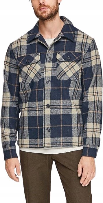 S OLIVER KURTKA MĘSKA W KRATĘ Z KLAPAMI I GUZIKAMI L JQA