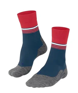 FALKE Mężczyźni Skarpety do biegania RU4 Endurance Cool M So materiał funkcyjny przeciw pęcherzom cienkie 1 Para, Niebieski Blue Pond 6598 Stripe, 44-45 - Skarpetki damskie - miniaturka - grafika 1
