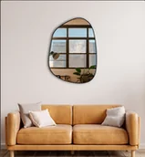 Lustra - Lustro ścienne nowoczesne 55x75 cm w czarnej ramie - miniaturka - grafika 1