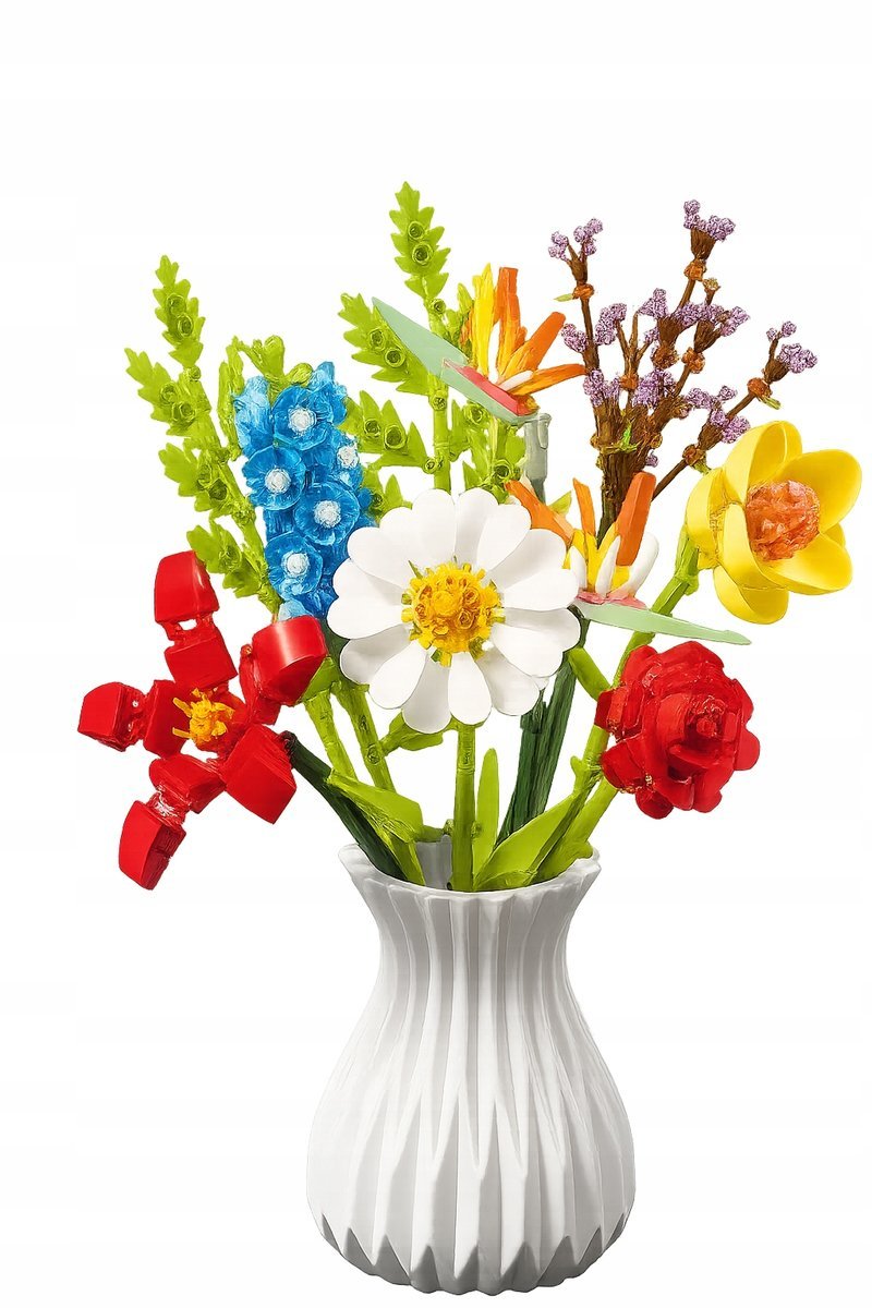 Klocki konstrukcyjne KOLOROWE KWIATY w wazonie 792 el. 109-6