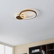 Lampy sufitowe - Lampa sufitowa LED Gafares pilot okrągła złota - miniaturka - grafika 1