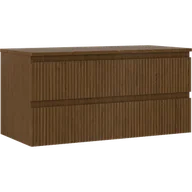 Szafki łazienkowe - Mexen Rivel szafka łazienkowa podumywalkowa 100 cm z blatem, 2 szuflady, ryflowana , orzech - 91A20-10047-2-BFFC86 - miniaturka - grafika 1