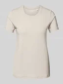 Koszulki i topy damskie - T-shirt z prążkowanym okrągłym dekoltem - miniaturka - grafika 1