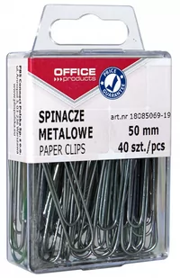 Office products OFFICE PRODUCTS Spinacze metalowe gładkie, 50mm, w pudełku, 40szt., srebrne 18085069-19 - Spinacze i klipsy do papieru - miniaturka - grafika 1