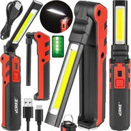 Oświetlenie warsztatowe - Lampka Warsztatowa Robocza Led Cob Latarka Akumulatorowa Z Magnesem Hak Usb - miniaturka - grafika 1
