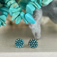 Kolczyki - Kolczyki srebrne z turkusami - miniaturka - grafika 1