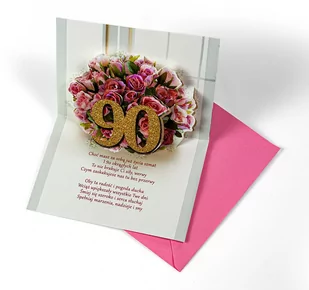 Kartka z okazji 90 urodzin przestrzenna M909 - Kartki okolicznościowe i zaproszenia - miniaturka - grafika 1