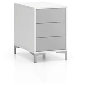 Szafy biurowe - Komoda biurowa LAYERS, 3 szuflady, 400 x 400 x 630 mm, biała/szara - miniaturka - grafika 1
