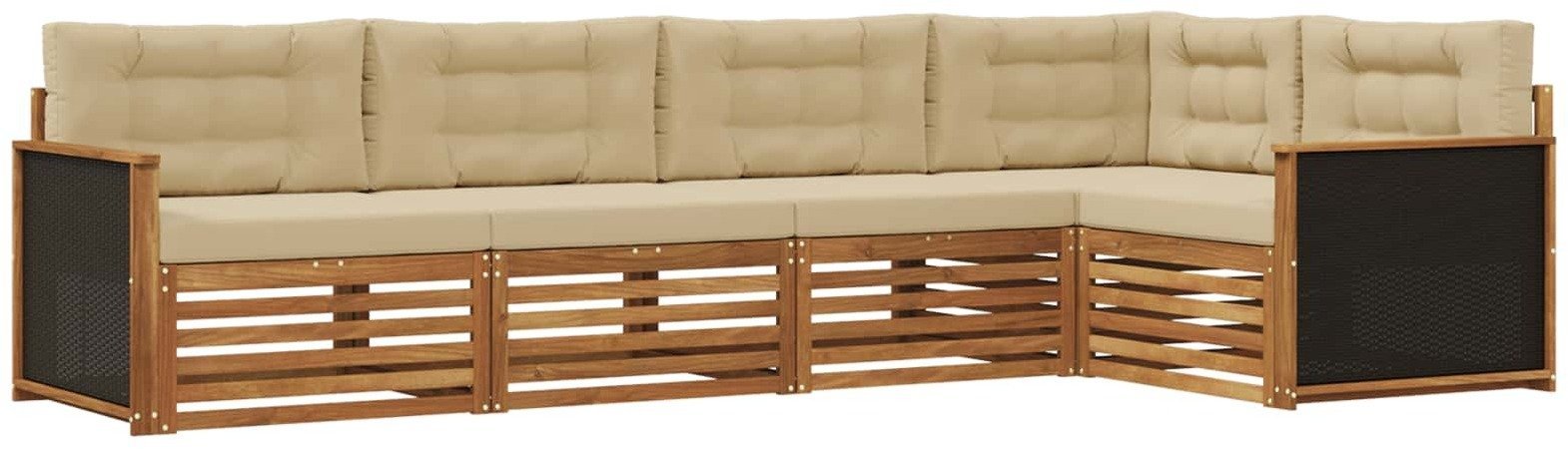 vidaXL Zestaw sof na zewnątrz 5 pcs Naturalny i Beżowy