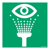 Systemy ekspozycyjne i znaki informacyjne - AC055 MYJKA DO OCZU, FS - FOLIA SAMOPRZYLEPNA FOTOLUMINESCENCYJNA; (350X350MM) - miniaturka - grafika 1