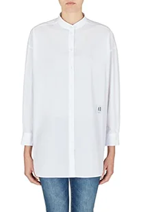 Armani Exchange Damska koszulka Sustainable, Basic, Oversize fit Shirt, White, Small, biały, S - Koszulki i topy damskie - miniaturka - grafika 1