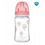 Butelki dla niemowląt - Canpol babies Canpol Antykolkowa butelka szeroka EasyStart IN THE CLOUDS 240 ml pink - miniaturka - grafika 1